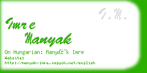 imre manyak business card